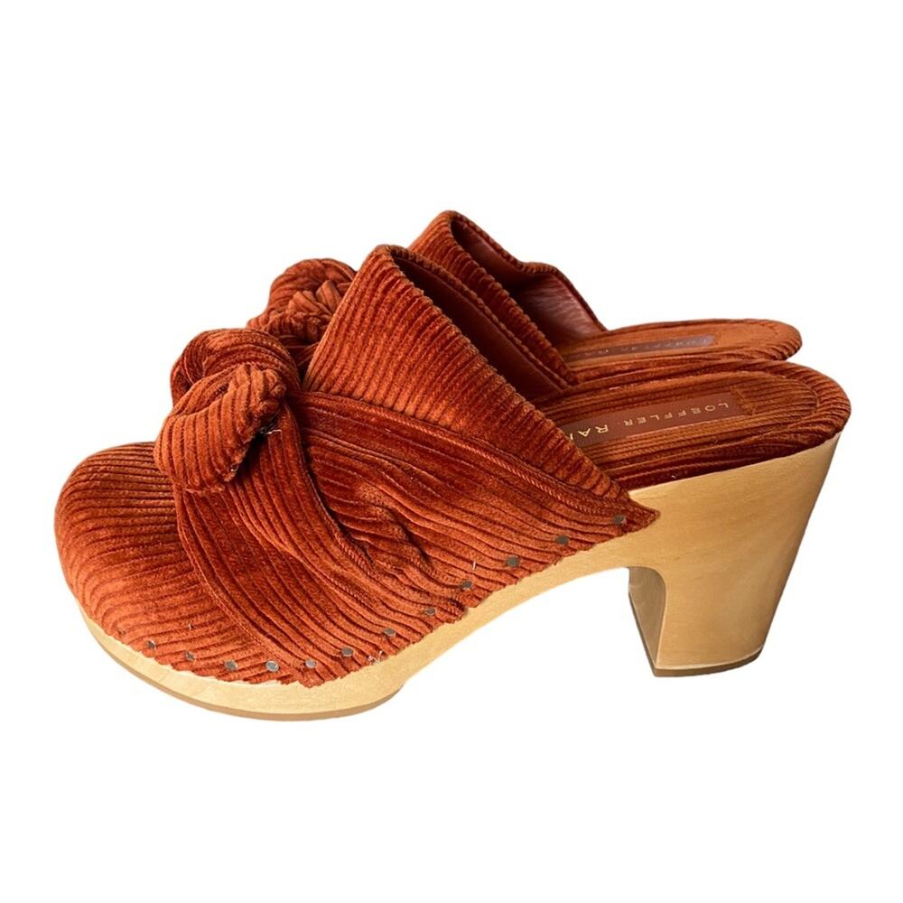 Loeffler Randall Neko Rust Corduroy Stud Clogs Wooden size 6 - Picture 6 of 11